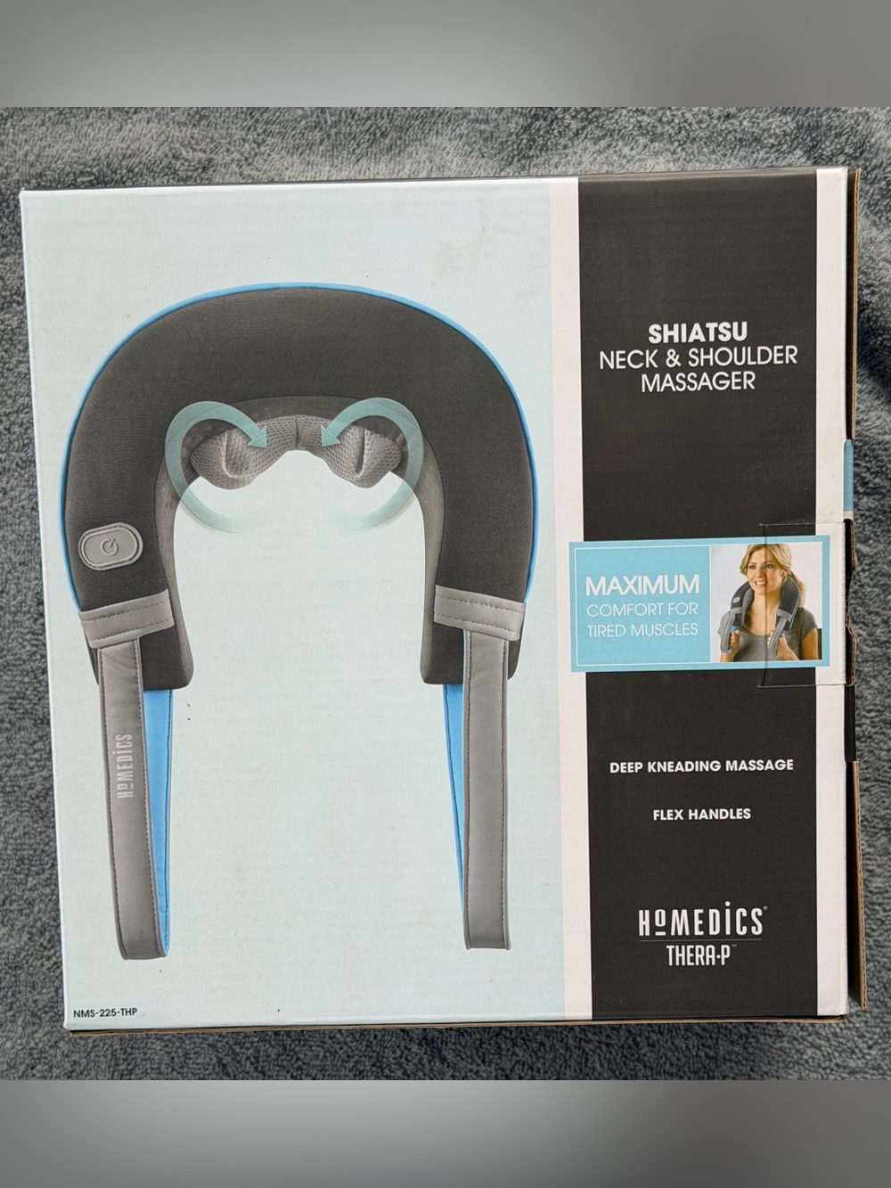 Homedics Shiatsu Neck & Shoulder Massager in Gray and Blue - Picture 2 of 5